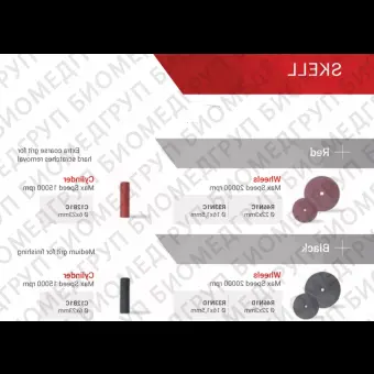 Полир SKELL Обработка CoCrсплавов и сплавов драг/мет. 1шт. Reddish Stone C12B1C 6 мм х 23 мм Красный Цилиндр