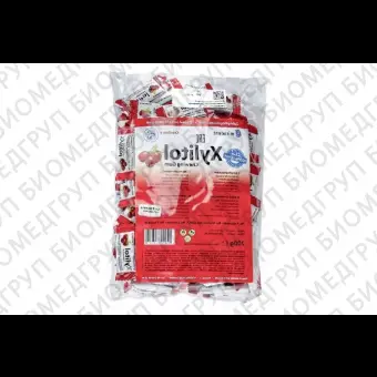 Жевательная резинка с ксилитом Xylitol Chewing Gum 100 х 2 шт, Cranberry Клюква