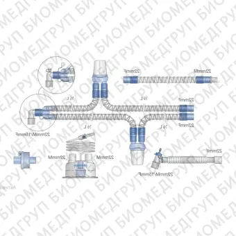 Контур дыхательный для ИВЛ гладкоствольный ?15 мм 150 см с влагосборником  Mederen