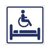 Плоскостной знак Комната длительного отдыха для инвалидов 200х200 синий на белом