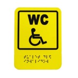Тактильная пиктограмма СП18 Туалет для инвалидов 110х150 ПВХ Дублирование шрифтом Брайля