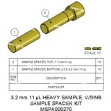 Набор спейсеров для образцов, 3,2 мм, тяжелый образец, 11 мкл; Содержит 10 комплектов нижних прокладок Torlon и 10 колпачков Torlon. Роторы для тяжелых образцов имеют усиленные стенки, что позволяет вращать образцы высокой плотности