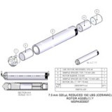Ротор в сборе, 7,5 мм, 320 мкл, пониженный 13C; Включает втулку ротора, приводной наконечник, нижнюю прокладку Vespel и крышку Vespel. В роторе с уменьшенным фоновым содержанием 13C вместо ПТФЭ используются прокладка/колпачок из нитрида бора